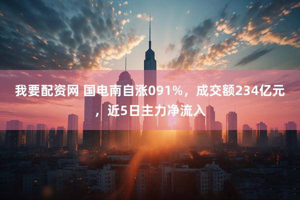 我要配资网 国电南自涨091%，成交额234亿元，近5日主力净流入